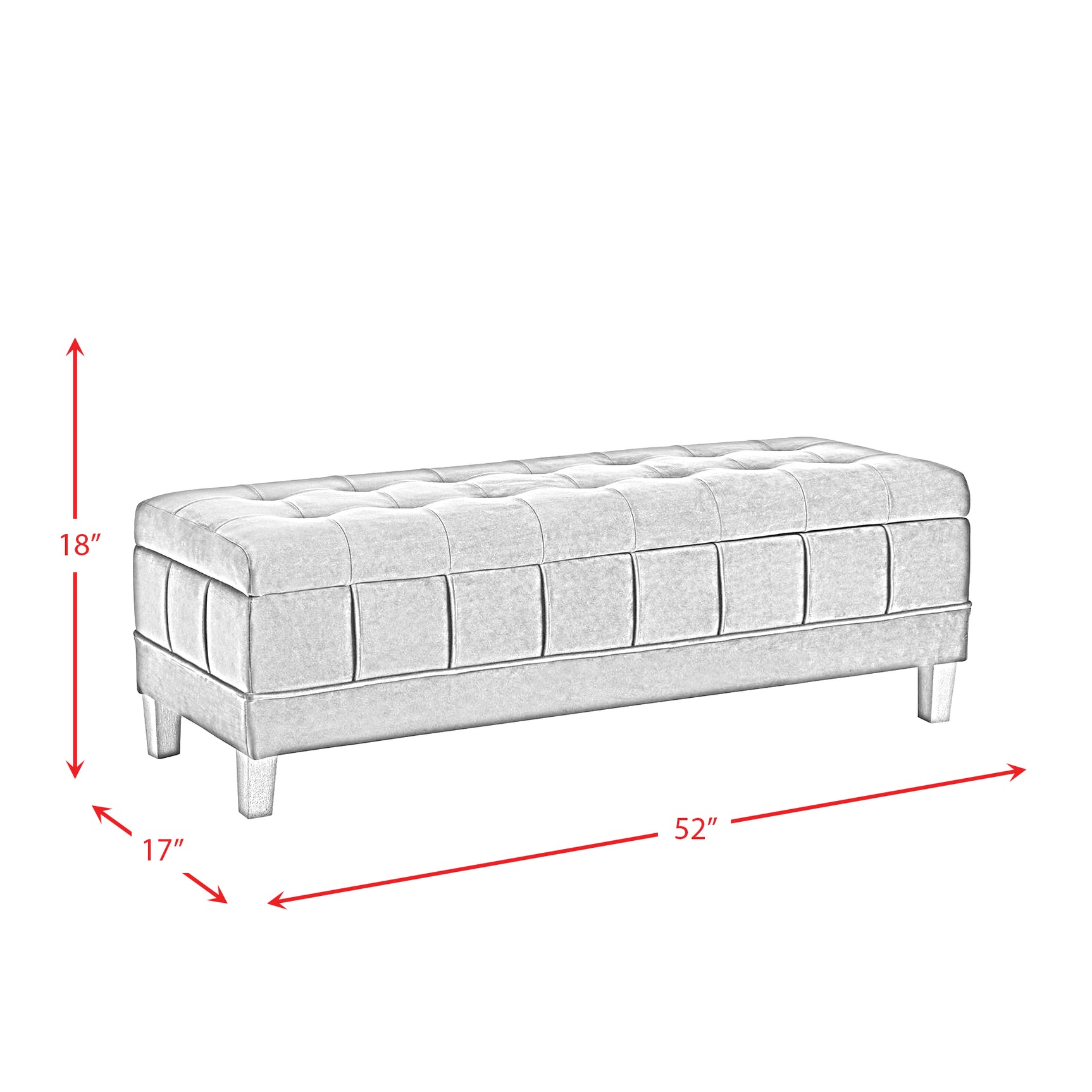 Crosby Bench Royale Blush (with 3A packaging) - Tampa Furniture Outlet