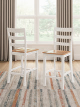 Tampa Furniture Outlet - Ashley Furniture - Gesthaven Dining Room - Counter Height Barstool (Set of 2) / Natural/White - D398-124X2