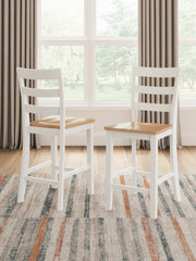Tampa Furniture Outlet - Ashley Furniture - Gesthaven Dining Room - Counter Height Barstool (Set of 2) / Natural/White - D398-124X2