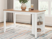 Tampa Furniture Outlet - Ashley Furniture - Gesthaven Dining Room - RECT Dining Room Counter Table / Natural/White - D398-13