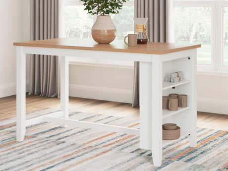 Tampa Furniture Outlet - Ashley Furniture - Gesthaven Dining Room - RECT Dining Room Counter Table / Natural/White - D398-13