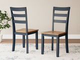 Tampa Furniture Outlet - Ashley Furniture - Gesthaven Dining Room - Dining Chair (Set of 2) / Natural/Blue - D399-01X2
