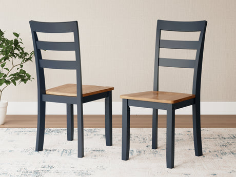 Tampa Furniture Outlet - Ashley Furniture - Gesthaven Dining Room - Dining Chair (Set of 2) / Natural/Blue - D399-01X2