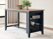 Tampa Furniture Outlet - Ashley Furniture - Gesthaven Dining Room - RECT Dining Room Counter Table / Natural/Blue - D399-13