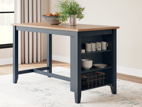 Tampa Furniture Outlet - Ashley Furniture - Gesthaven Dining Room - RECT Dining Room Counter Table / Natural/Blue - D399-13
