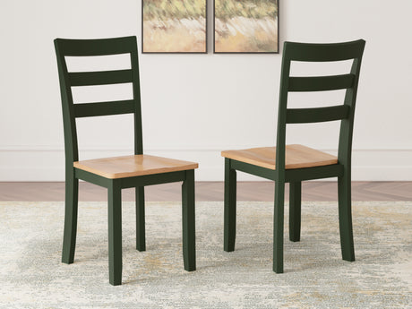 Tampa Furniture Outlet - Ashley Furniture - Gesthaven Dining Room - Dining Chair (Set of 2) / Natural/Green - D401-01X2