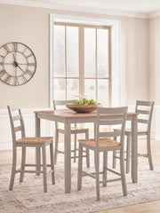 Tampa Furniture Outlet - Ashley Furniture - Harperfeld Dining Room - DRM Counter Table Set (5/CN) - PCD403-223
