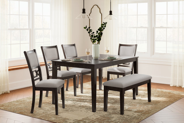 Tampa Furniture Outlet - Ashley Furniture - Langwest Dining Room - DRM Counter Table Set (5/CN) / Brown - D422-223