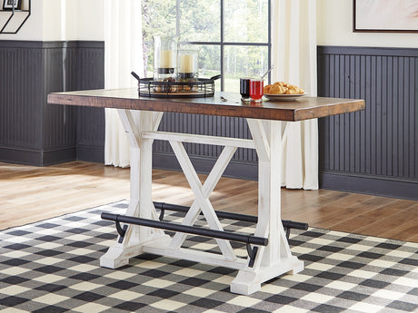 Tampa Furniture Outlet - Ashley Furniture - Valebeck Dining Room - RECT Dining Room Counter Table / White/Brown - D546-13