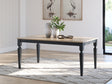 Tampa Furniture Outlet - Ashley Furniture - Brenkerton Dining Table - Rectangular Dining Room Table / Grayish Brown/Black - PCD591-25
