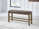 Tampa Furniture Outlet - Ashley Furniture - Urbinforte Dining Room - DBL Counter UPH Bench (1/CN) / Light Brown - PCD592-09
