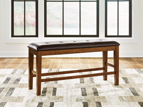 Tampa Furniture Outlet - Ashley Furniture - Ralene Dining Room - DBL Counter UPH Bench (1/CN) / Medium Brown - D594-09