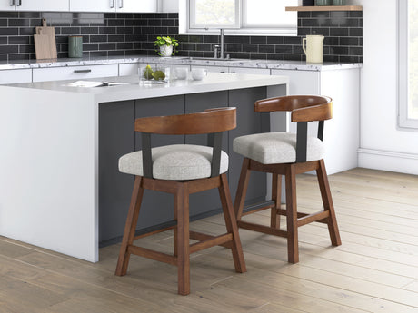 Tampa Furniture Outlet - Ashley Furniture - Ralene Dining Room - Counter Height Barstool (Set of 2) / Medium Brown - D594-224X2