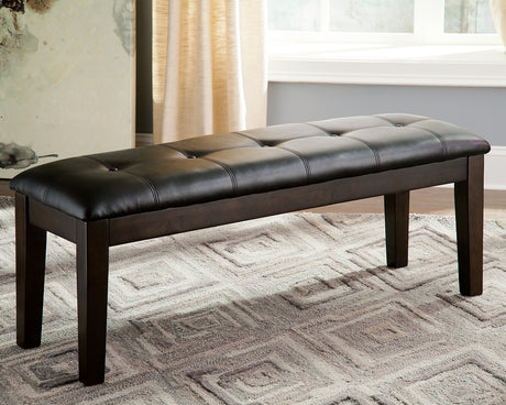 Tampa Furniture Outlet - Ashley Furniture - Haddigan Dining Bench - Large UPH Dining Room Bench / Dark Brown / 50"W x 16"D x 19"H - D596-00