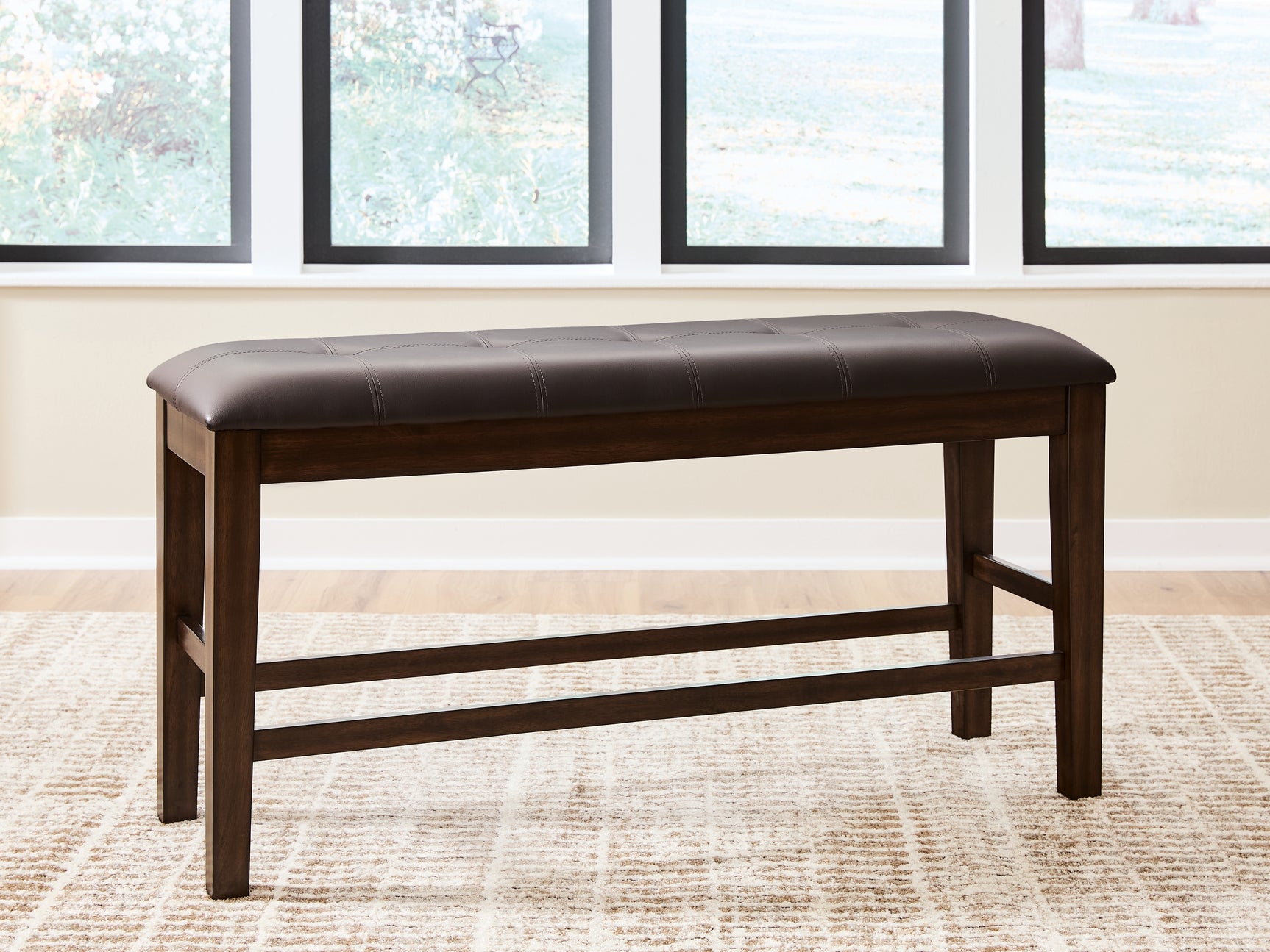 Tampa Furniture Outlet - Ashley Furniture - Haddigan Dining Room - DBL Counter UPH Bench (1/CN) / Dark Brown - D596-09