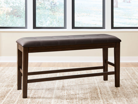 Tampa Furniture Outlet - Ashley Furniture - Haddigan Dining Room - DBL Counter UPH Bench (1/CN) / Dark Brown - D596-09