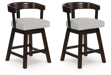 Tampa Furniture Outlet - Ashley Furniture - Haddigan Dining Room - Counter Height Barstool (Set of 2) / Dark Brown - D596-224X2