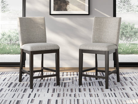 Tampa Furniture Outlet - Ashley Furniture - Neymorton Dining Room - Counter Height Barstool (Set of 2) / Dark Grayish Brown - D618-124X2