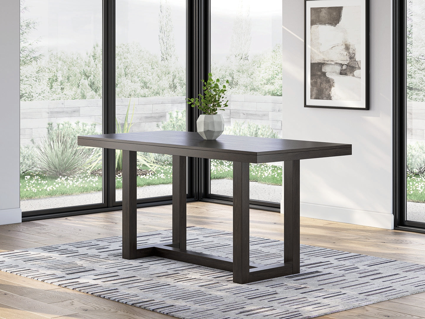 Tampa Furniture Outlet - Ashley Furniture - Neymorton Dining Room - RECT Dining Room Counter Table / Dark Grayish Brown - D618-13