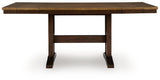 Tampa Furniture Outlet - Ashley Furniture - Rylandeen Dining Room - RECT DRM Counter EXT Table / Light Brown/Dark Brown / 86"W x 42"D x 36"H - PCD651-32