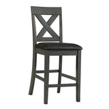 Alex Grey 60" 7 PC Counter Set (Grey Table with Black PU Seat) - Tampa Furniture Outlet