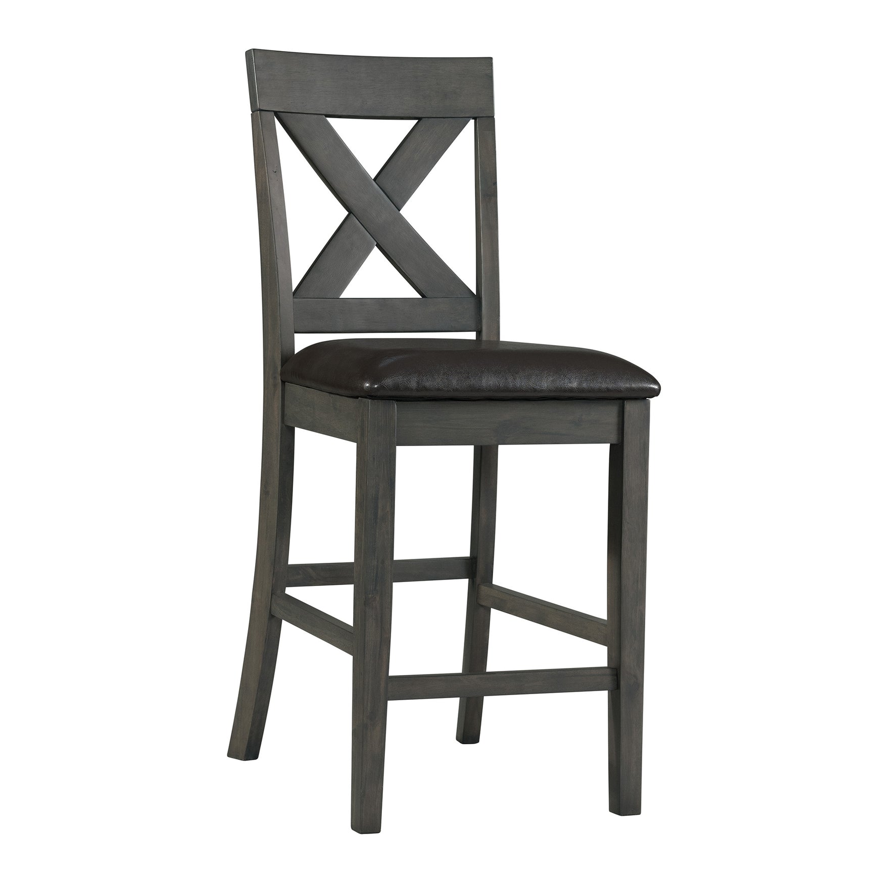 Alex Grey 60" 7 PC Counter Set (Grey Table with Black PU Seat) - Tampa Furniture Outlet