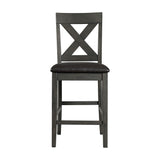Alex Grey 60" 7 PC Counter Set (Grey Table with Black PU Seat) - Tampa Furniture Outlet