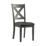 Alex Grey 60" 7 PC Dining Set (Grey Table with Black PU Seat) - Tampa Furniture Outlet