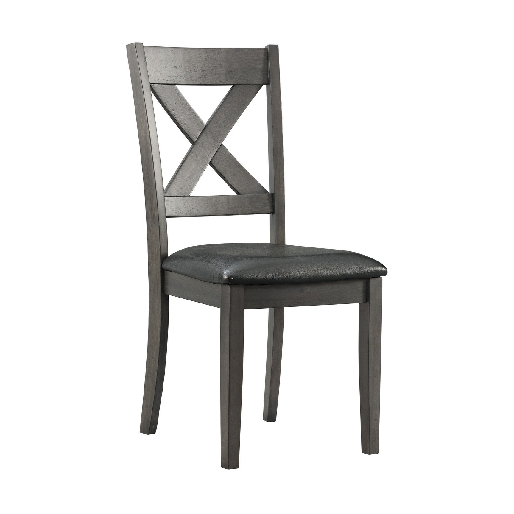 Alex Grey 60" 7 PC Dining Set (Grey Table with Black PU Seat) - Tampa Furniture Outlet