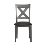 Alex Grey 60" 7 PC Dining Set (Grey Table with Black PU Seat) - Tampa Furniture Outlet