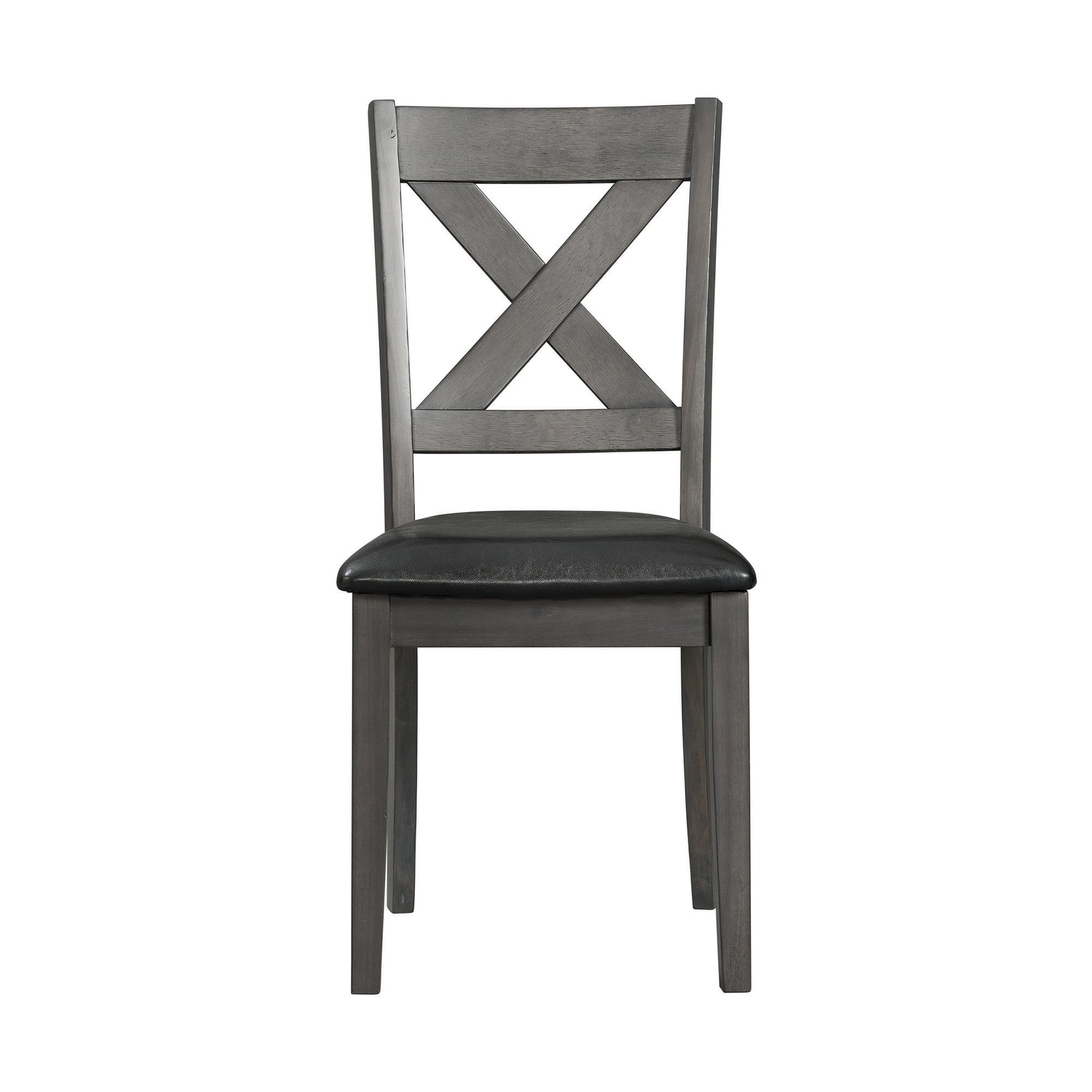 Alex Grey 60" 7 PC Dining Set (Grey Table with Black PU Seat) - Tampa Furniture Outlet
