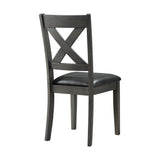 Alex Grey 60" 7 PC Dining Set (Grey Table with Black PU Seat) - Tampa Furniture Outlet