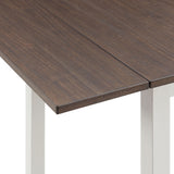 Martin 3 pc Drop Leaf Dining Set (Dark Brown Top - White Base) - Tampa Furniture Outlet