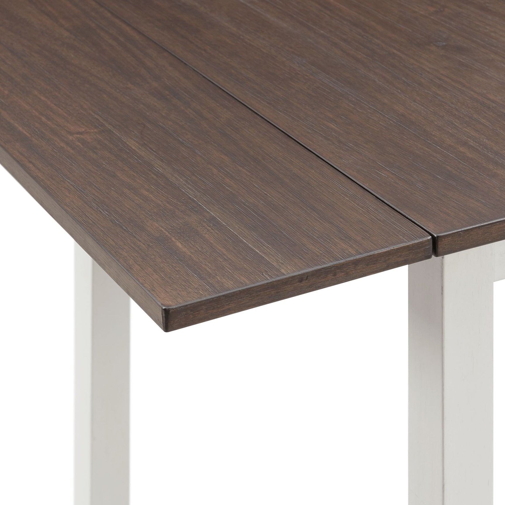 Martin 3 pc Drop Leaf Dining Set (Dark Brown Top - White Base) - Tampa Furniture Outlet