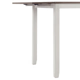 Martin 3 pc Drop Leaf Dining Set (Dark Brown Top - White Base) - Tampa Furniture Outlet