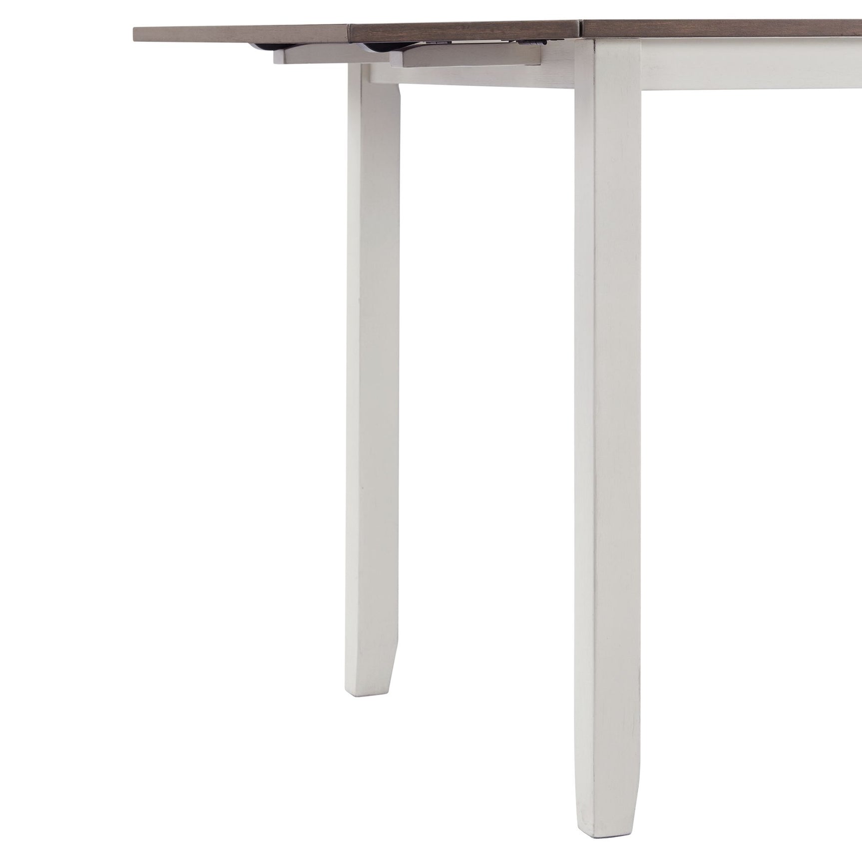 Martin 3 pc Drop Leaf Dining Set (Dark Brown Top - White Base) - Tampa Furniture Outlet