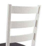 Martin 3 pc Drop Leaf Dining Set (Dark Brown Top - White Base) - Tampa Furniture Outlet