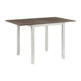 Martin 3 pc Drop Leaf Dining Set (Dark Brown Top - White Base) - Tampa Furniture Outlet