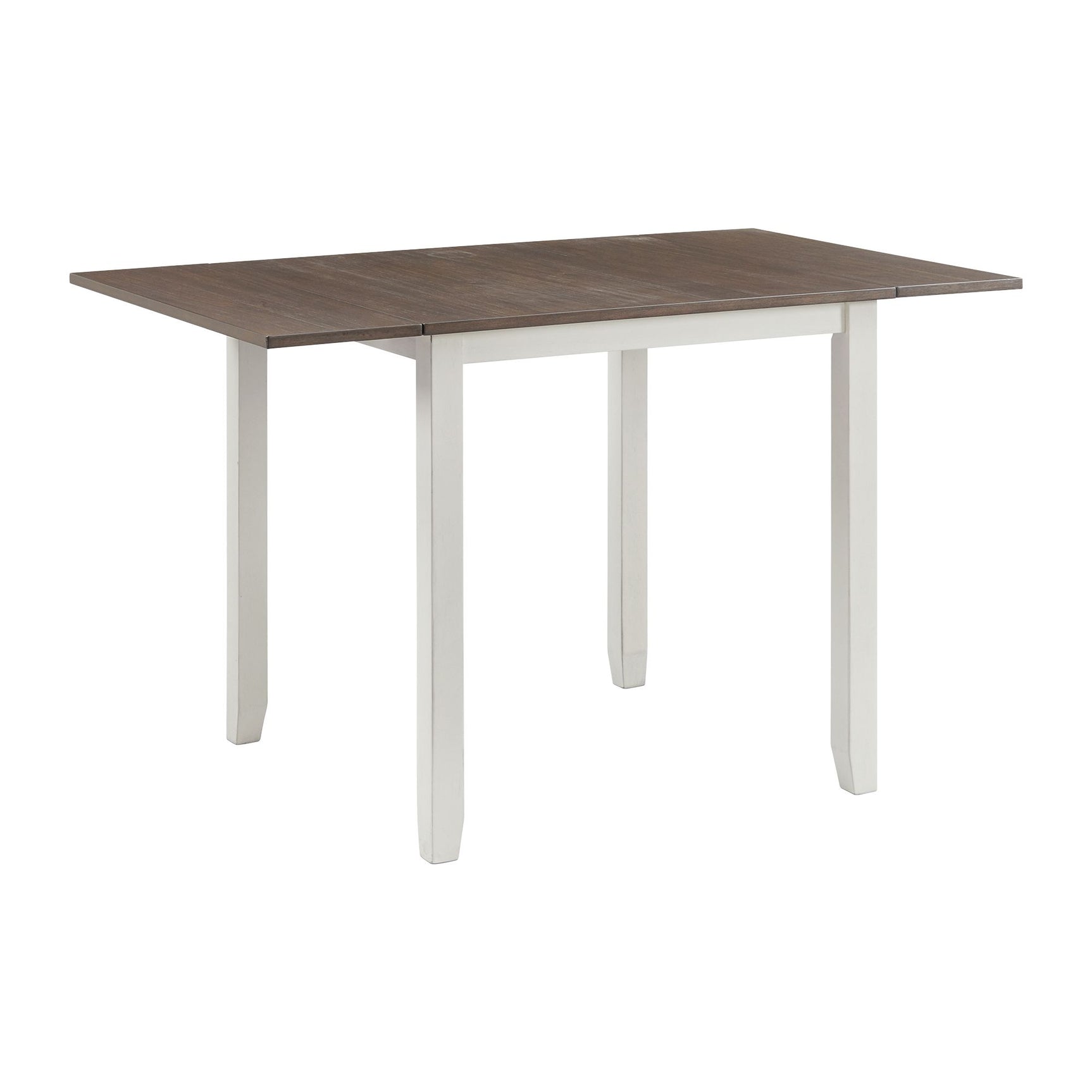 Martin 3 pc Drop Leaf Dining Set (Dark Brown Top - White Base) - Tampa Furniture Outlet