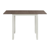 Martin 3 pc Drop Leaf Dining Set (Dark Brown Top - White Base) - Tampa Furniture Outlet