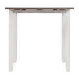 Martin 3 pc Drop Leaf Dining Set (Dark Brown Top - White Base) - Tampa Furniture Outlet
