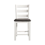 Martin 5pc Counter Set (Dark Brown Top - White Base) - Tampa Furniture Outlet