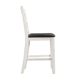 Martin 5pc Counter Set (Dark Brown Top - White Base) - Tampa Furniture Outlet