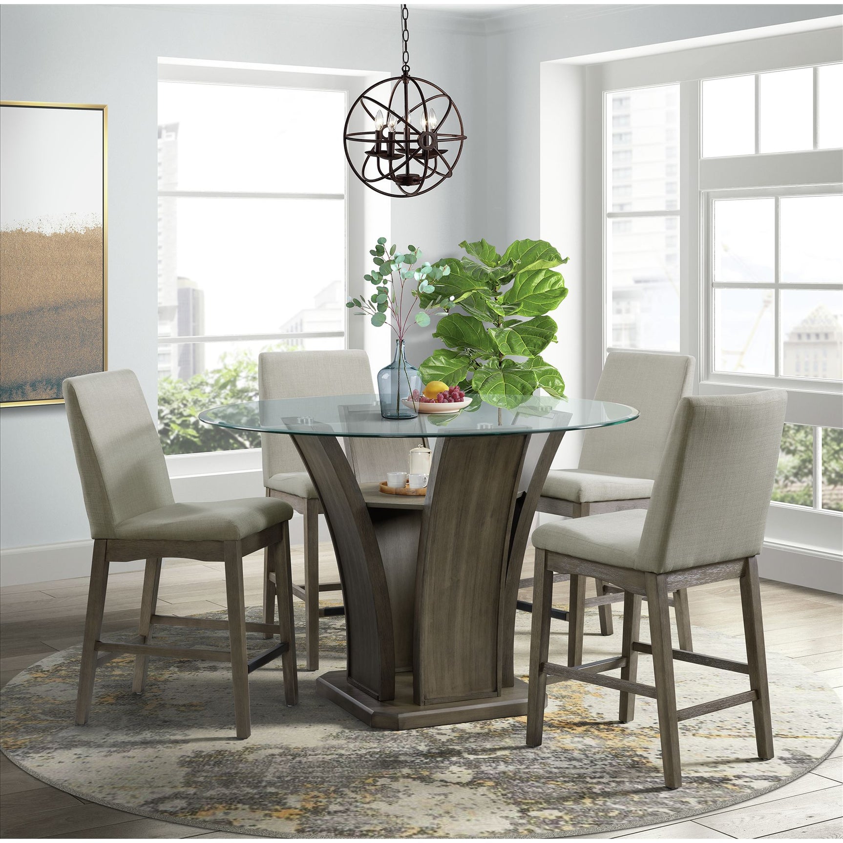 Dapper Counter Side Chair (Grey Finish) (Two Per Carton) - Tampa Furniture Outlet