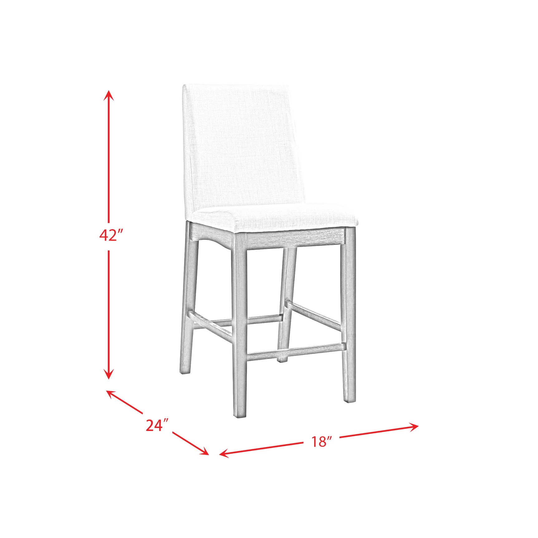 Dapper Counter Side Chair (Grey Finish) (Two Per Carton) - Tampa Furniture Outlet