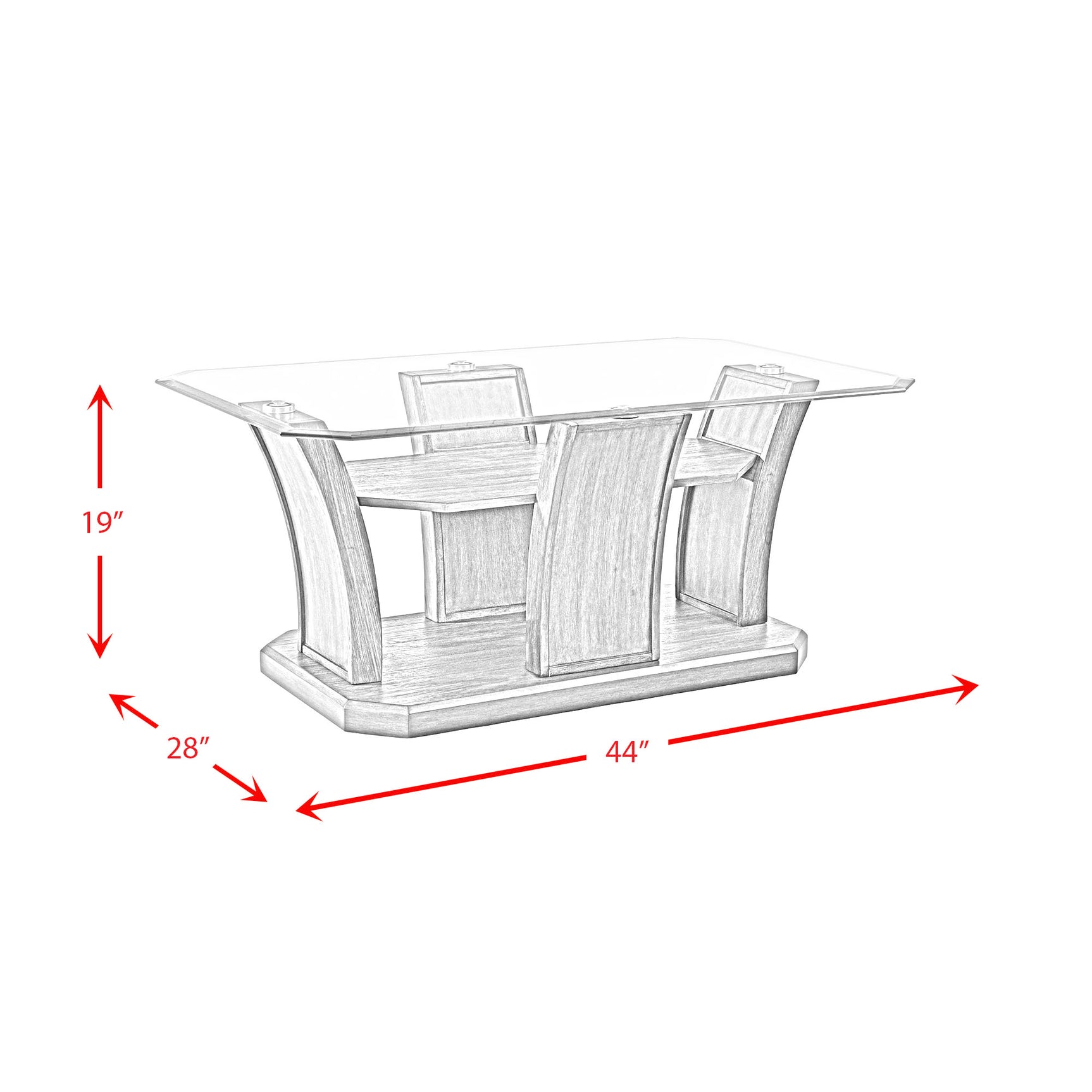 Dapper Rectangular Coffee Table Grey - Tampa Furniture Outlet