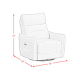 Deco P1 Recliner with Glider and Swivel in Del Mar Grey