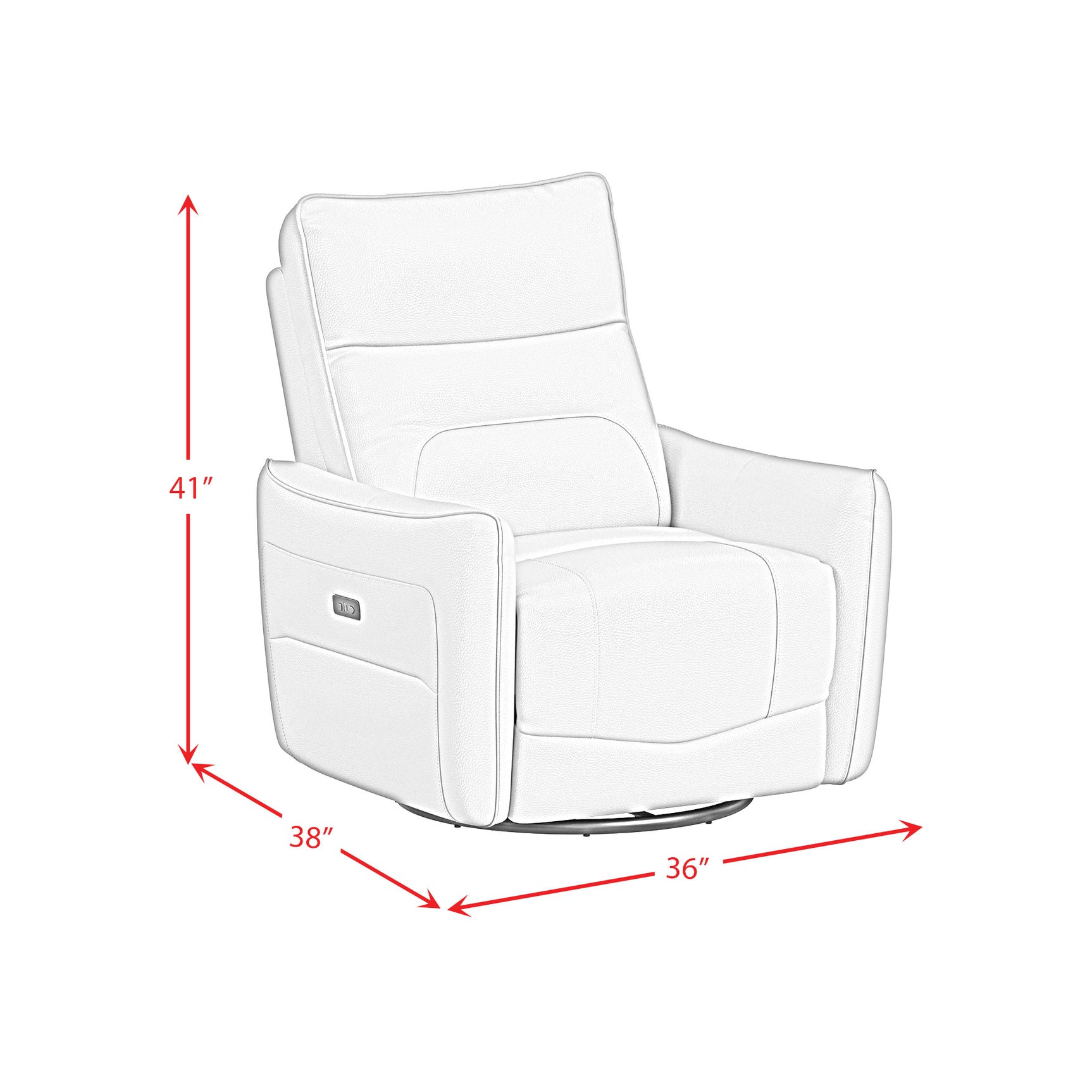 Deco P1 Recliner with Glider and Swivel in Del Mar Grey