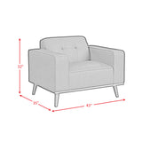 Destiny Chair with Wood Front in Pebble Brown - Tampa Furniture Outlet