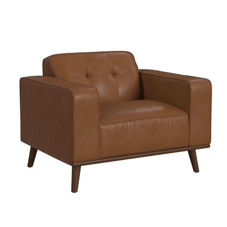 Destiny Chair with Wood Front in Pebble Tan - Tampa Furniture Outlet